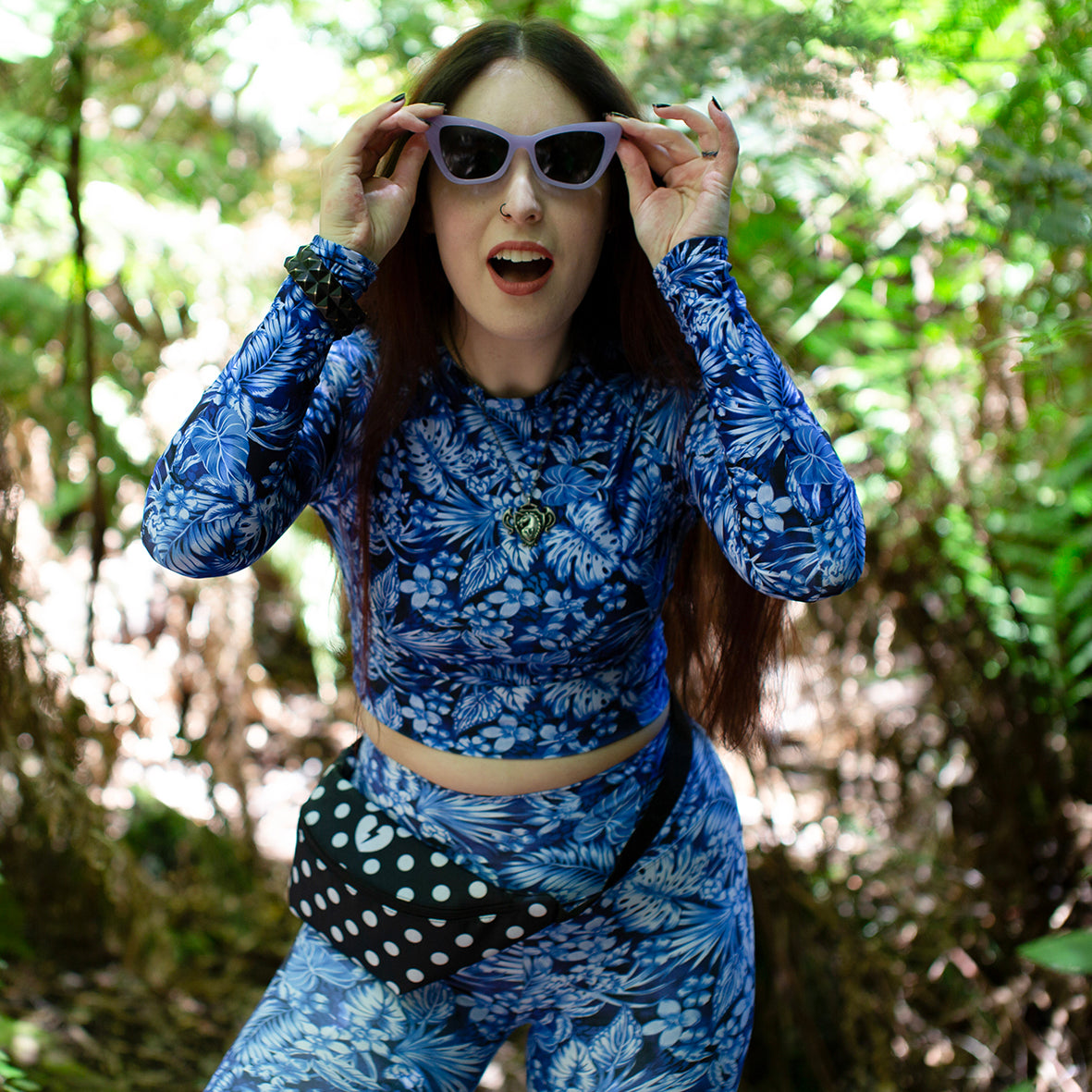 TROPICAL GOTH CUSTOM UPF 50+ CROP TOP