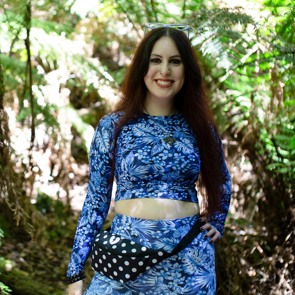 TROPICAL GOTH CUSTOM UPF 50+ CROP TOP