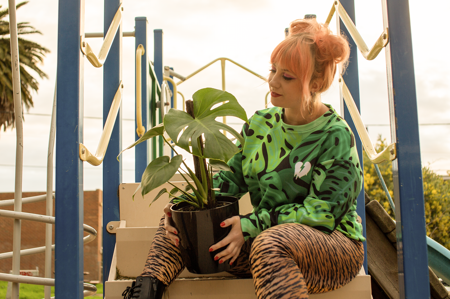 X KELSIE COSMIC MONSTERA CUSTOM SWEATER
