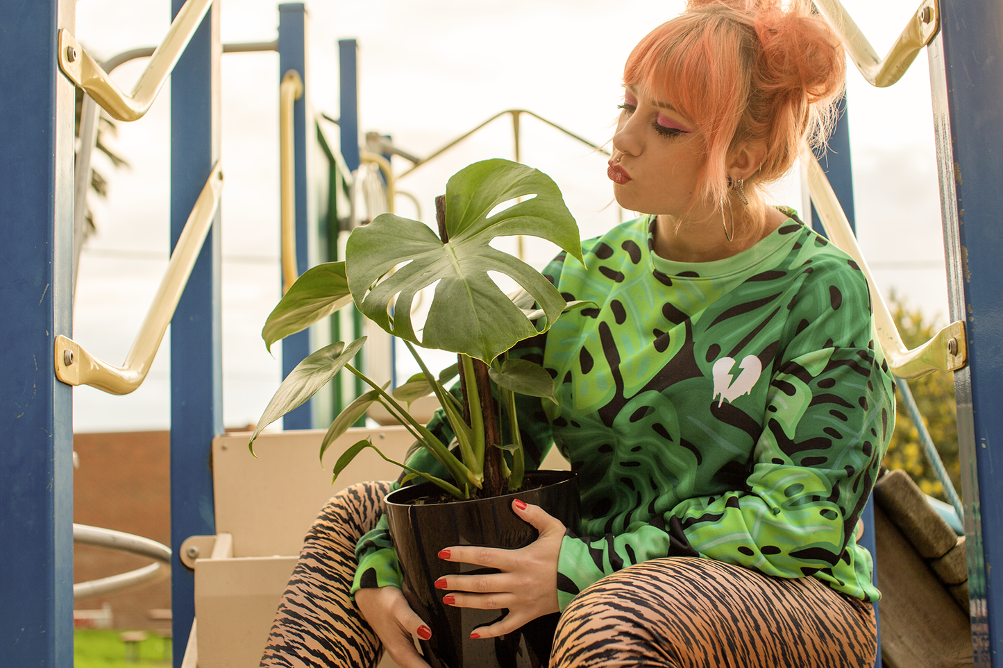 X KELSIE COSMIC MONSTERA CUSTOM SWEATER