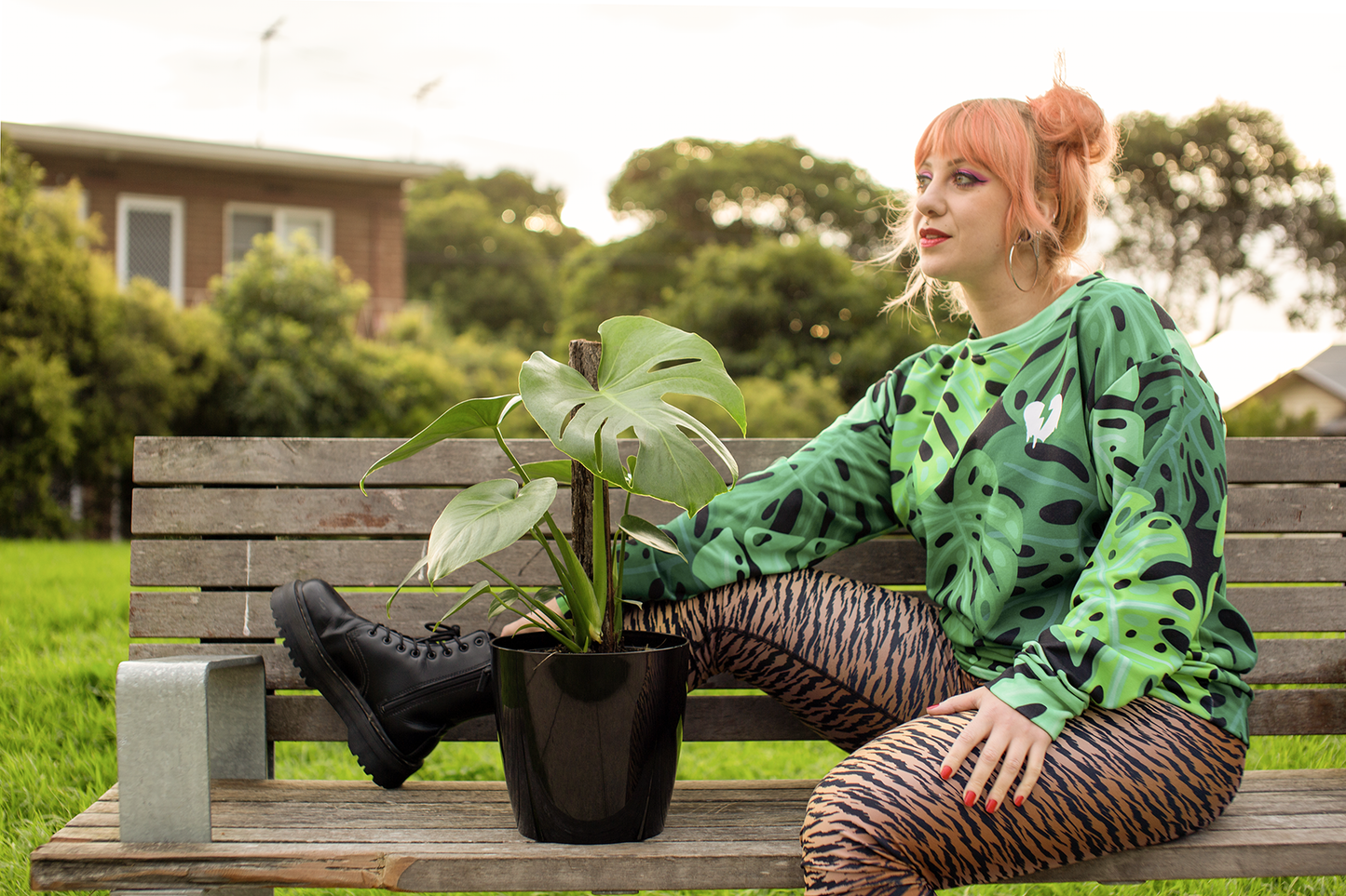 X KELSIE COSMIC MONSTERA CUSTOM SWEATER