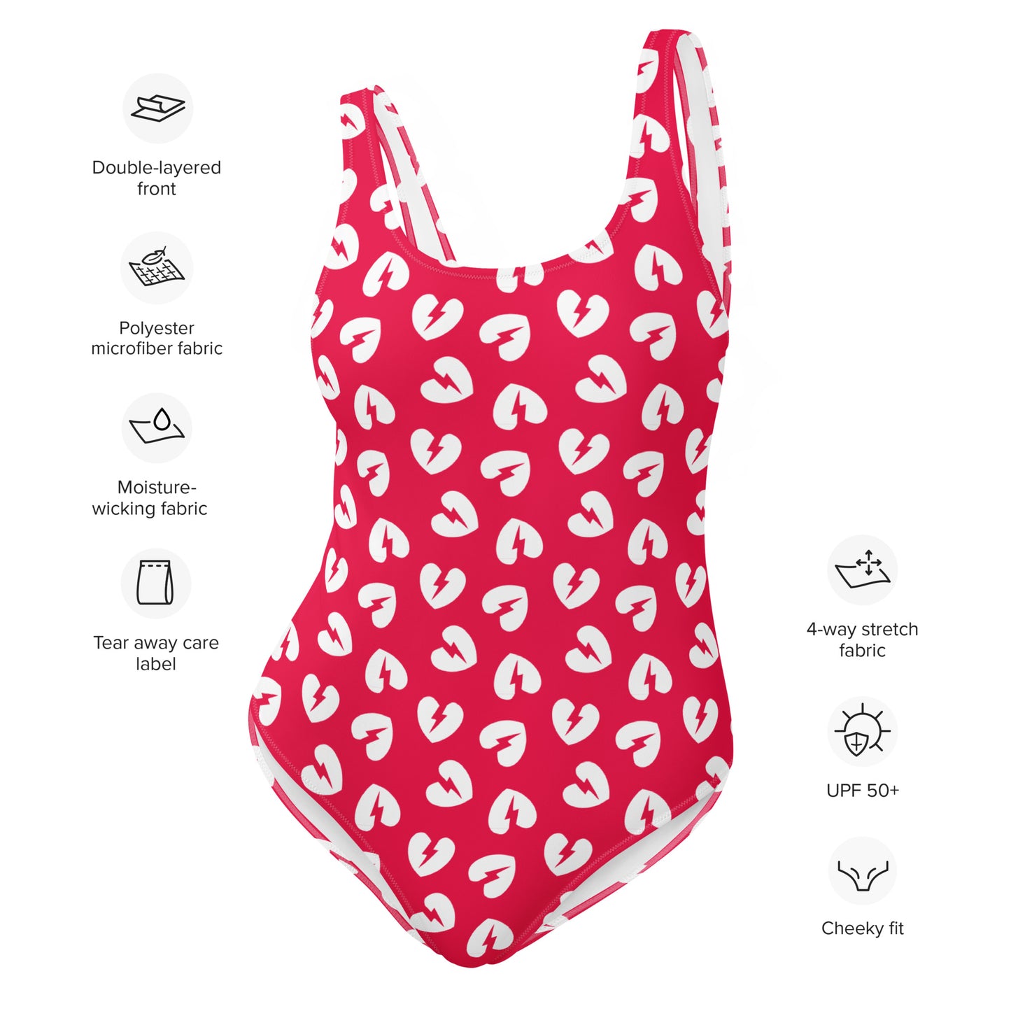 HEARTBREAKER CUSTOM LEOTARD - Pop Red