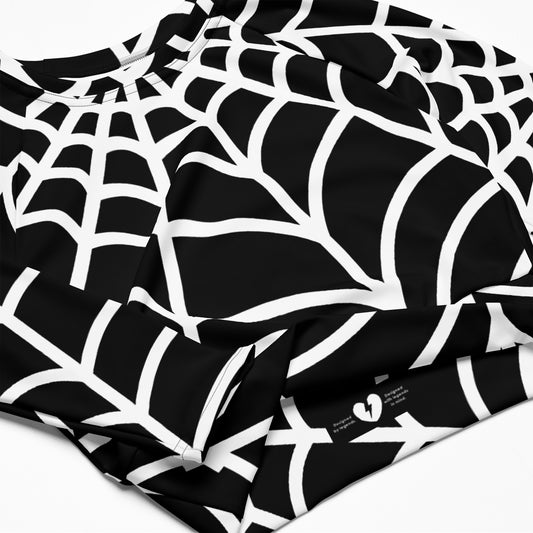 WEB CUSTOM UPF 50+ CROP TOP - BLACK