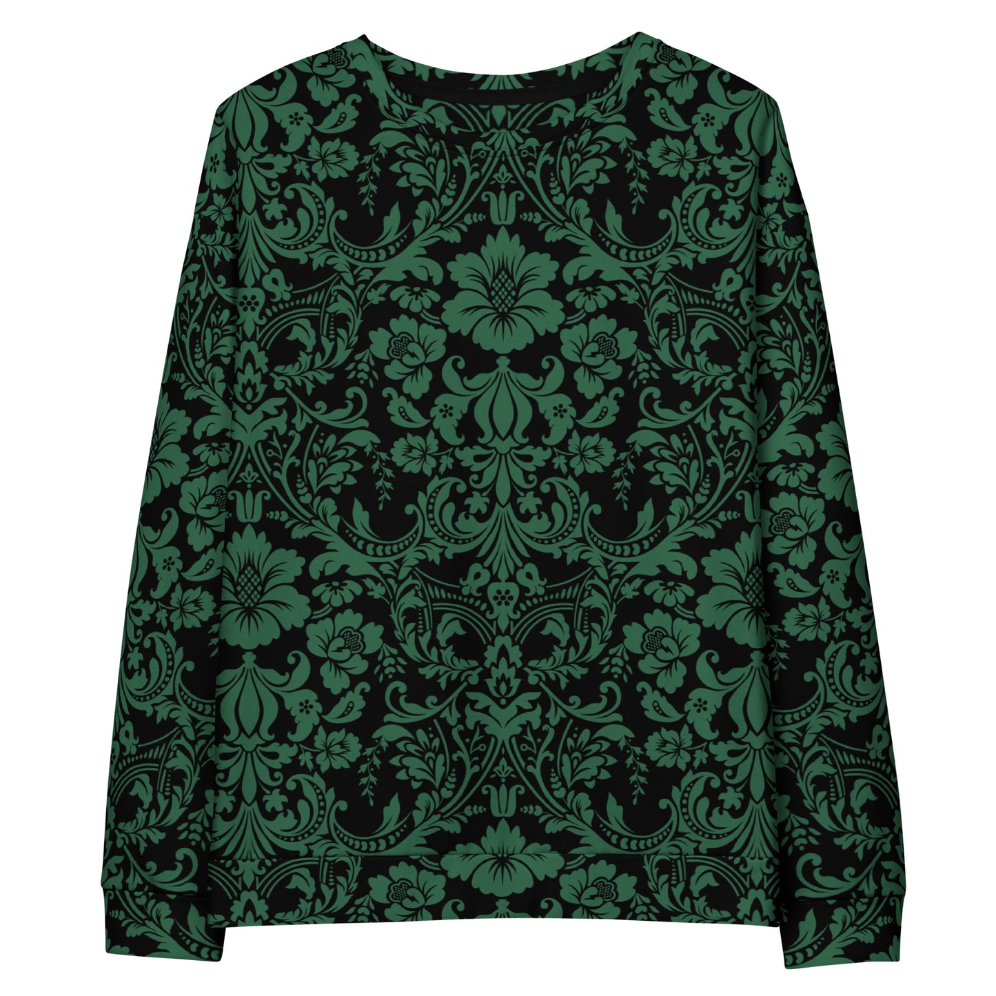 ETHEREAL EMERALD DAMASK CUSTOM SWEATER