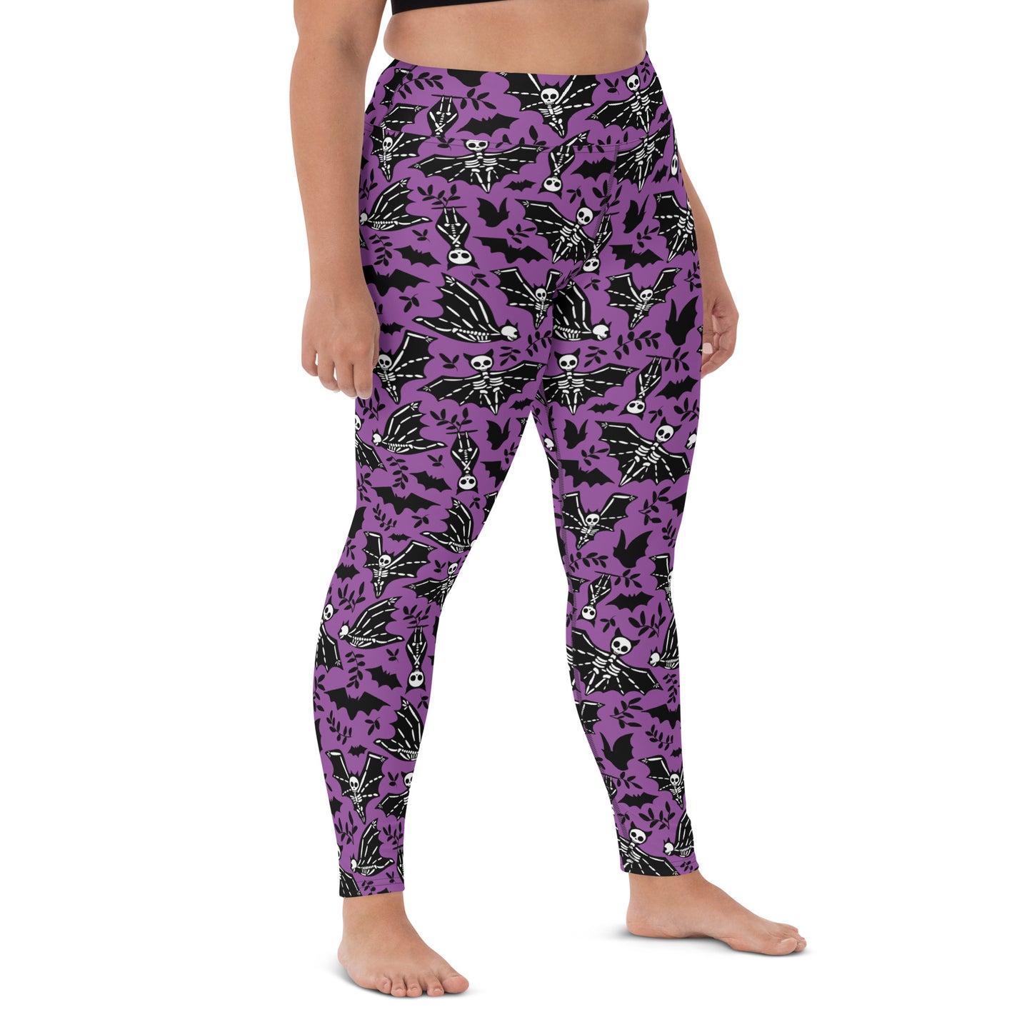 X KELSIE COSMIC SKELLY BAT CUSTOM LEGGINGS - PURPS
