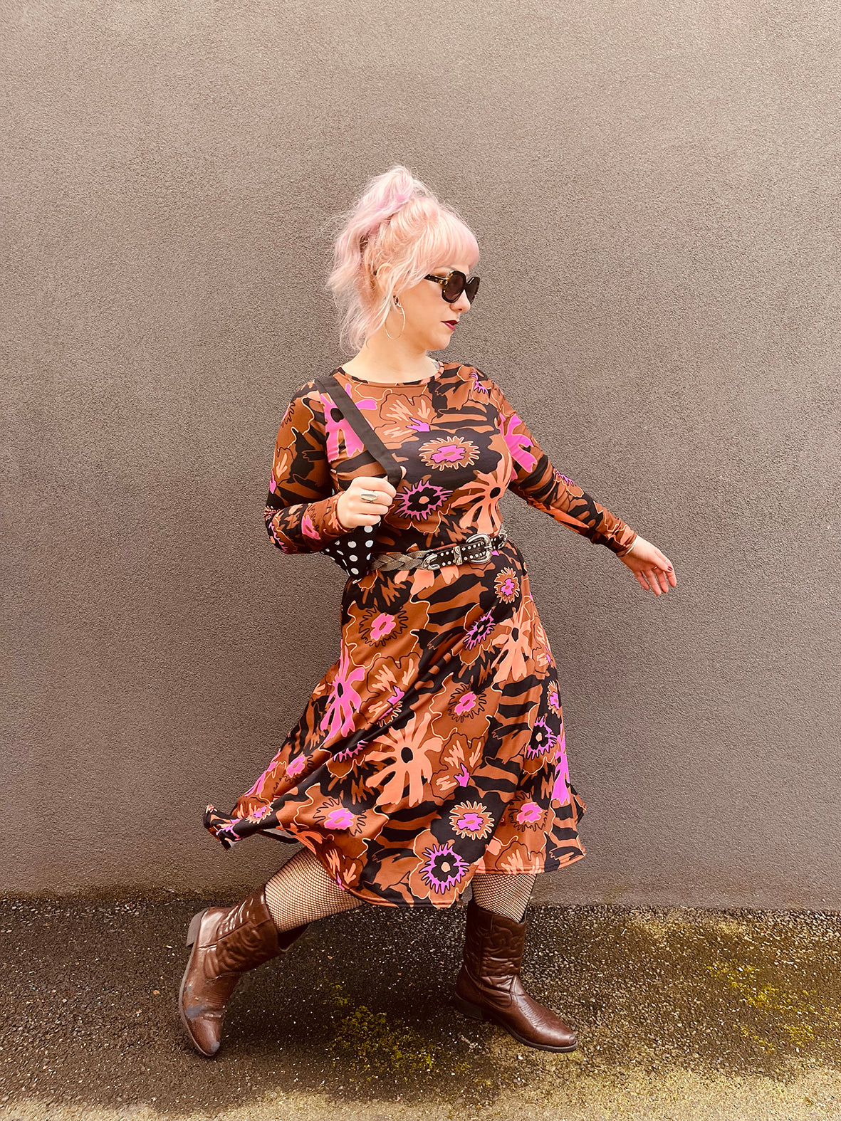 PETALLICA L/S CUSTOM MIDI DRESS