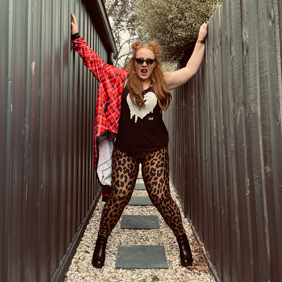BRONZE ROCK LEOPARD CUSTOM LEGGINGS