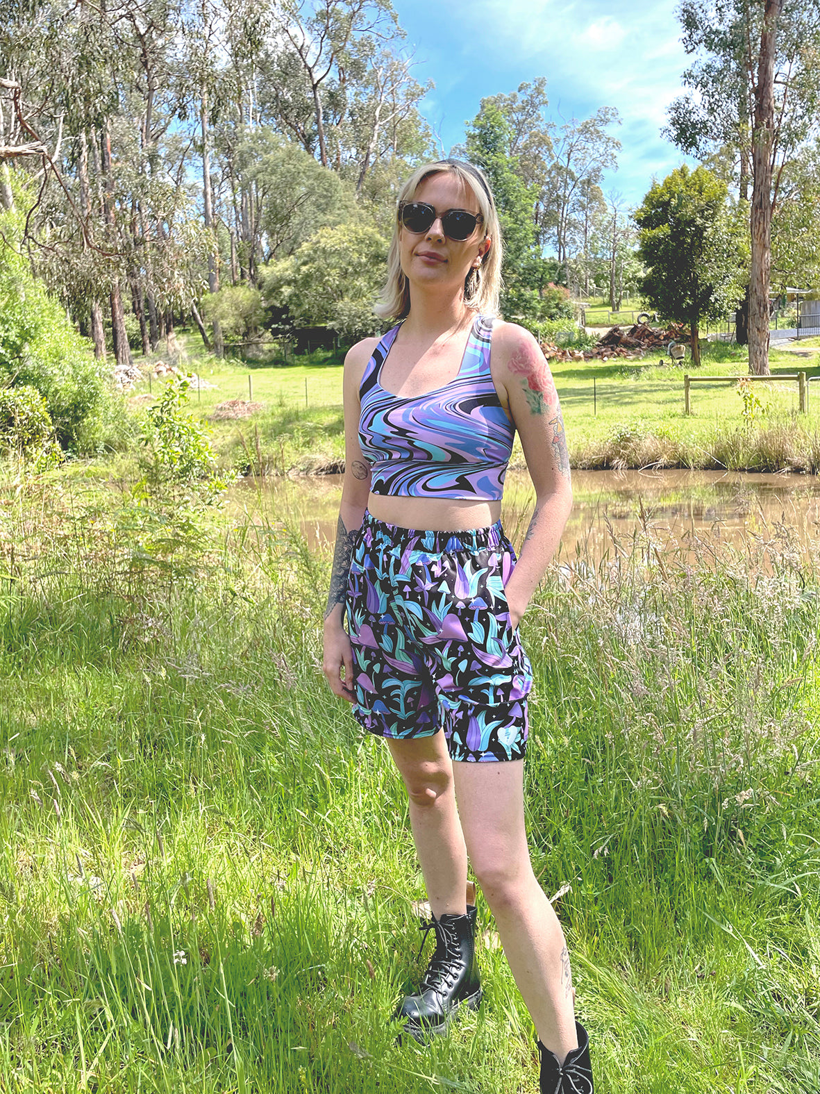 MARBLE CAKE CUSTOM LONGLINE ALT BRA TOP