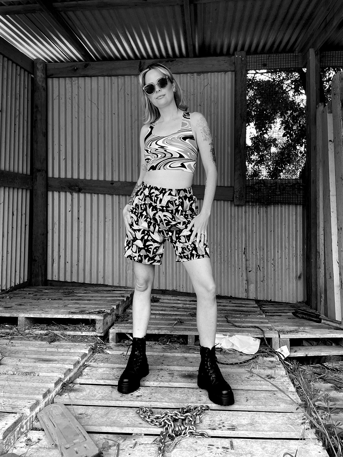 MARBLE CAKE CUSTOM LONGLINE ALT BRA TOP