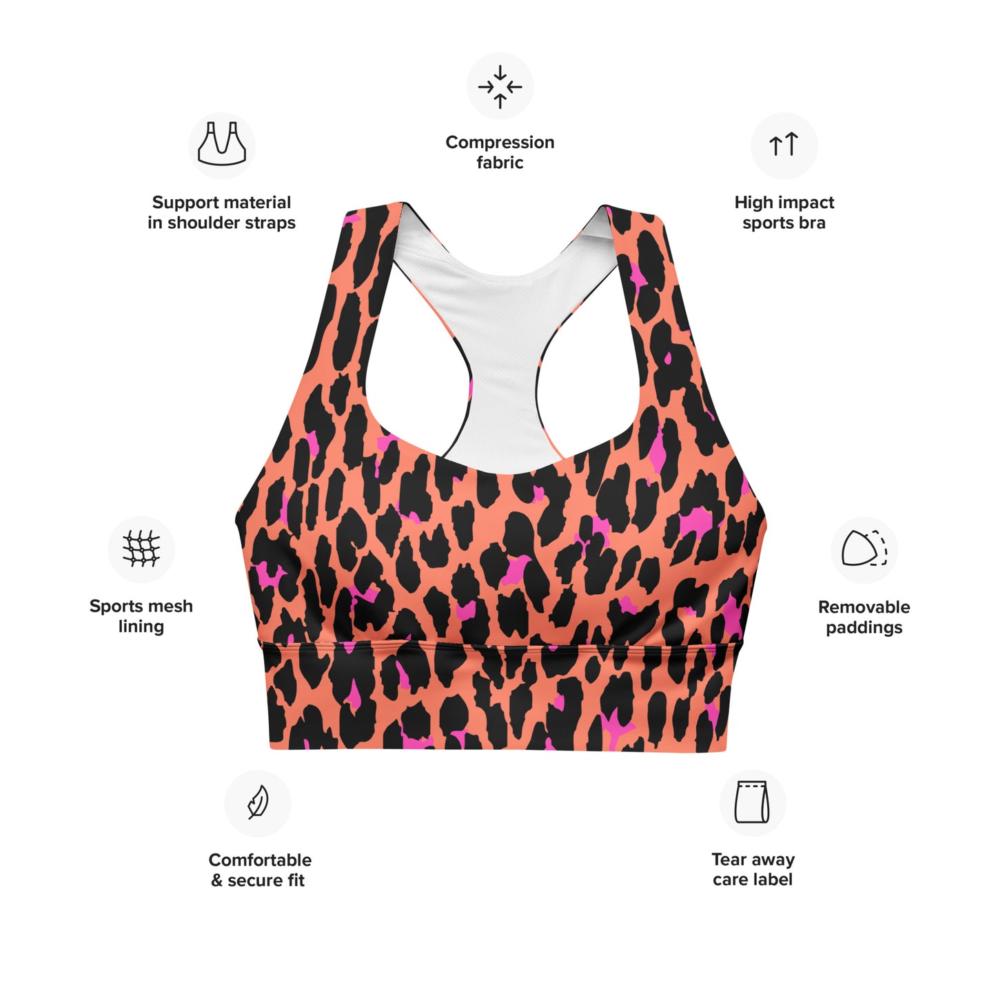 CRRRUSH LEOPARD CUSTOM LONGLINE ALT BRA TOP
