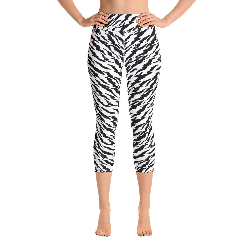 WHITE TIGER LIGHTNING CUSTOM CAPRI LEGGINGS