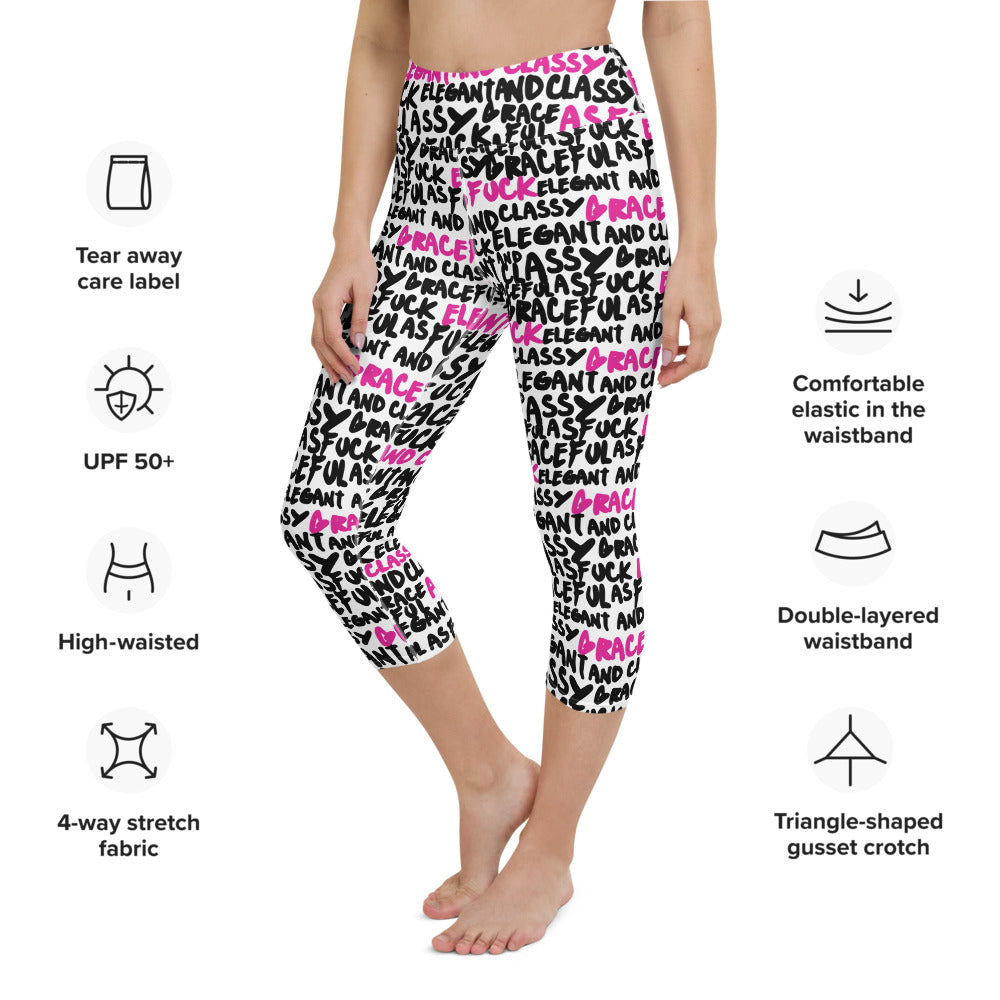 GRACEFUL AS FUCK CUSTOM CAPRI LEGGINGS