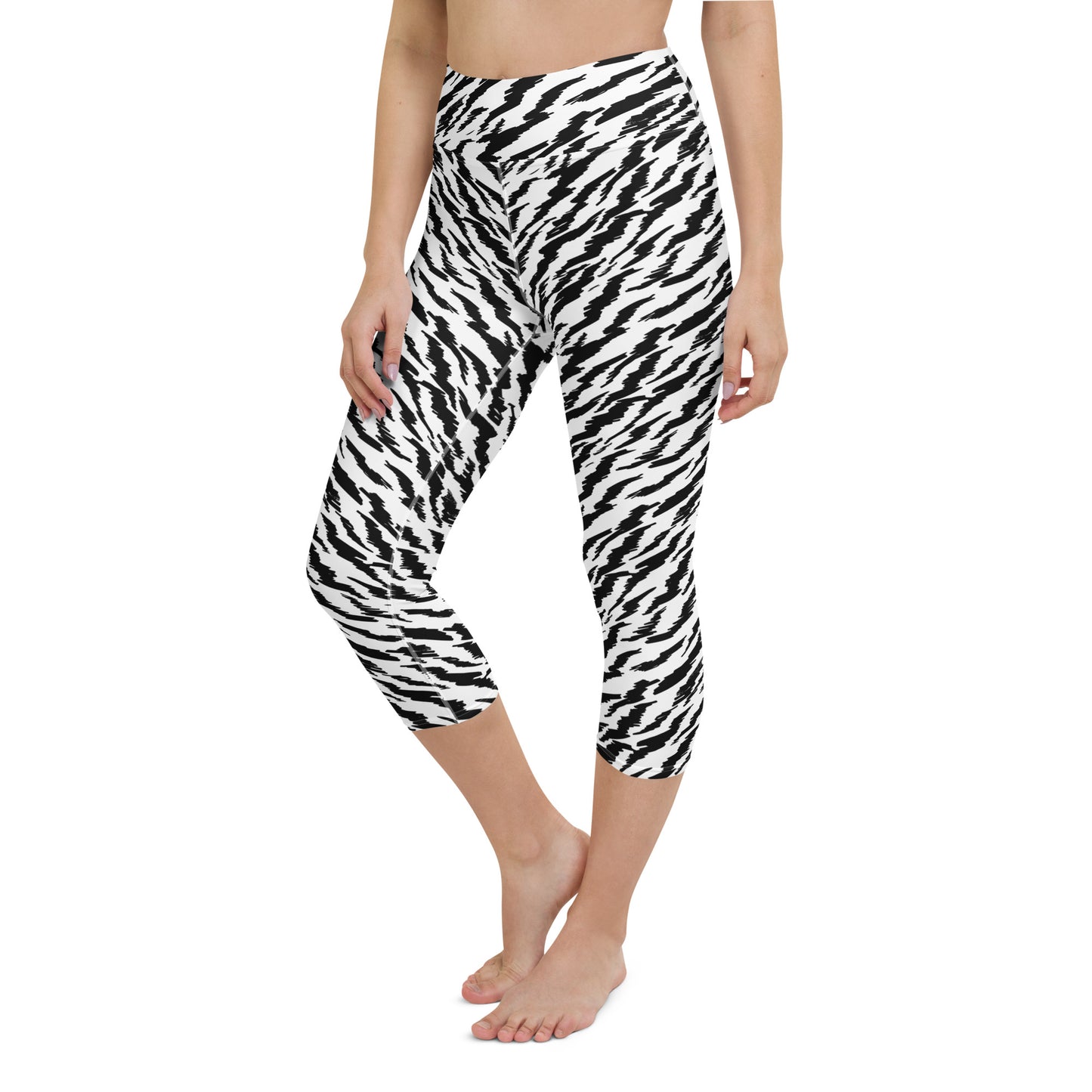 WHITE TIGER LIGHTNING CUSTOM CAPRI LEGGINGS