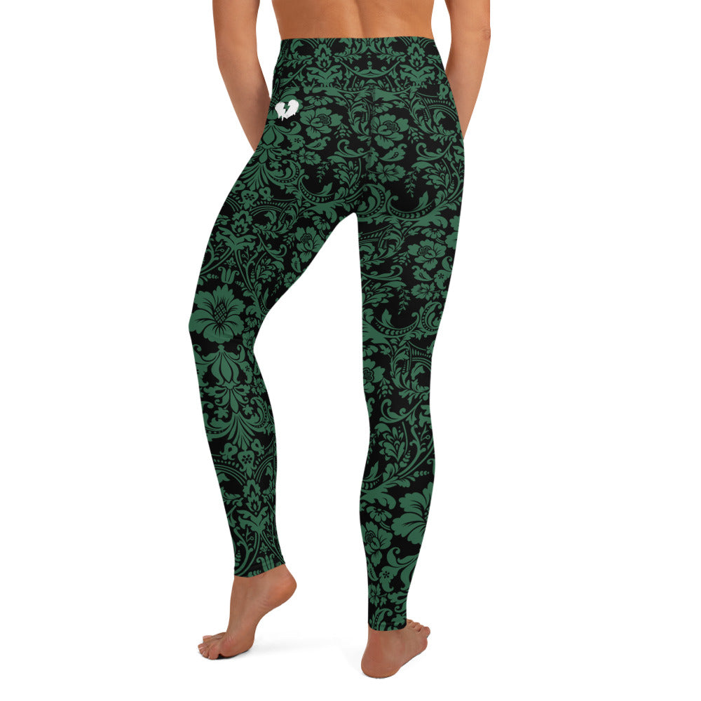 ETHEREAL EMERALD DAMASK CUSTOM LEGGINGS