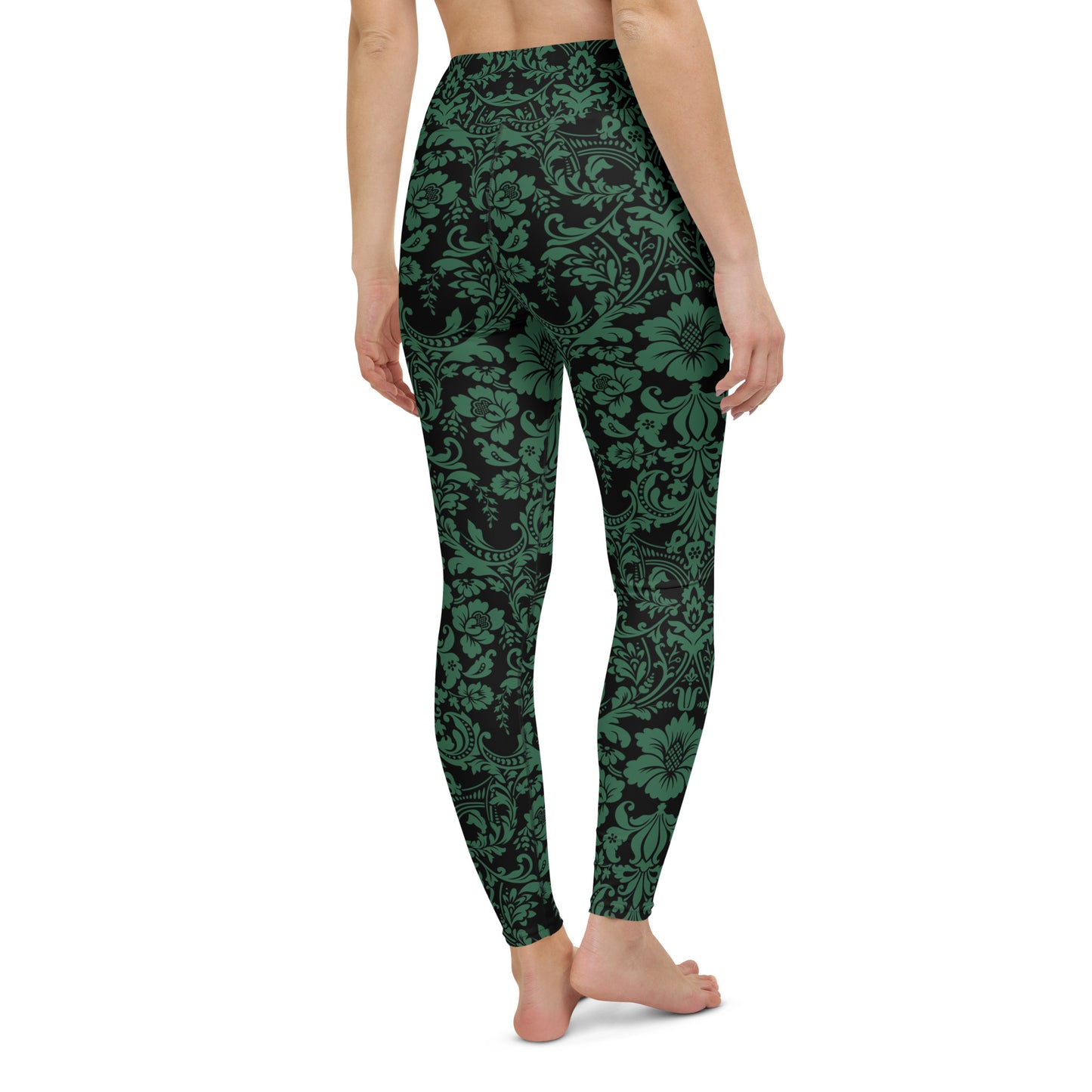 ETHEREAL EMERALD DAMASK CUSTOM LEGGINGS