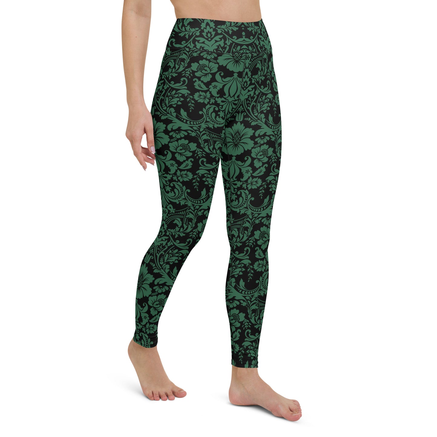 ETHEREAL EMERALD DAMASK CUSTOM LEGGINGS