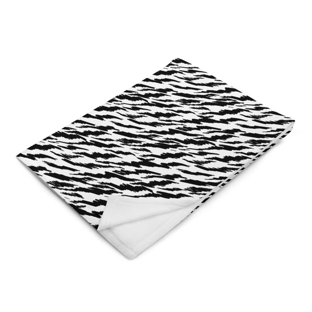 WHITE TIGER LIGHTNING CUSTOM THROW BLANKET
