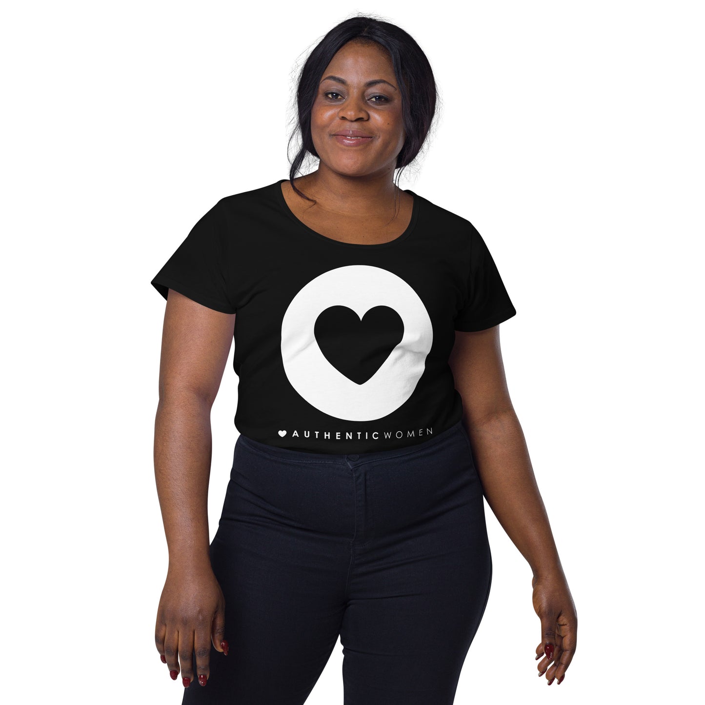 SISTER BIZ AUTHENTIC WOMEN SCOOP FITTED TEE - BLACK