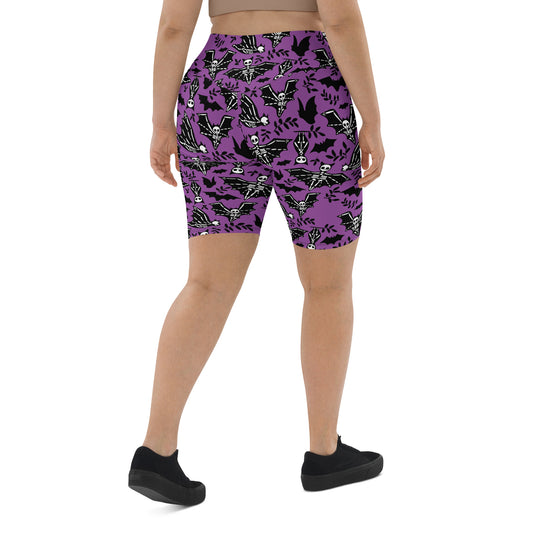 X KELSIE COSMIC SKELLY BAT CUSTOM (LONG) BIKE PANTS - PURPS