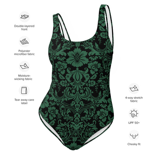 ETHEREAL EMERALD DAMASK CUSTOM LEOTARD