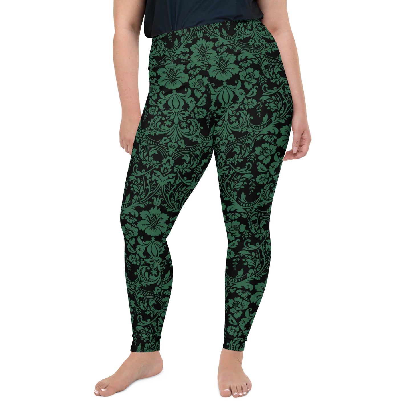 ETHEREAL EMERALD DAMASK CUSTOM LEGGINGS+