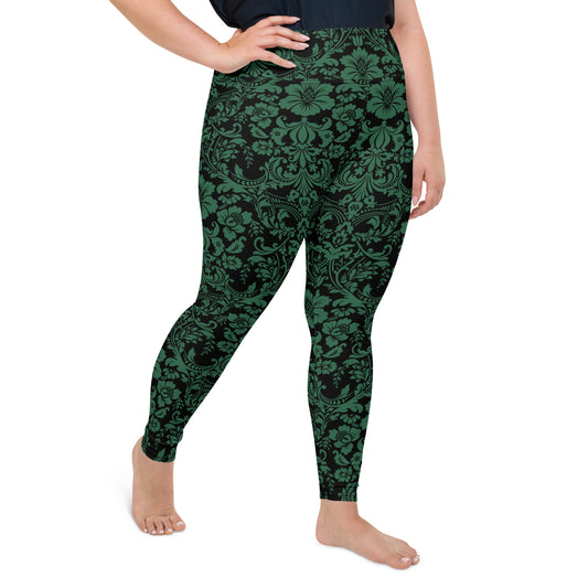 ETHEREAL EMERALD DAMASK CUSTOM LEGGINGS+