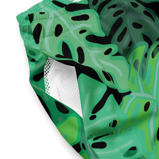 X KELSIE COSMIC MONSTERA CUSTOM SWIM TRUNKS