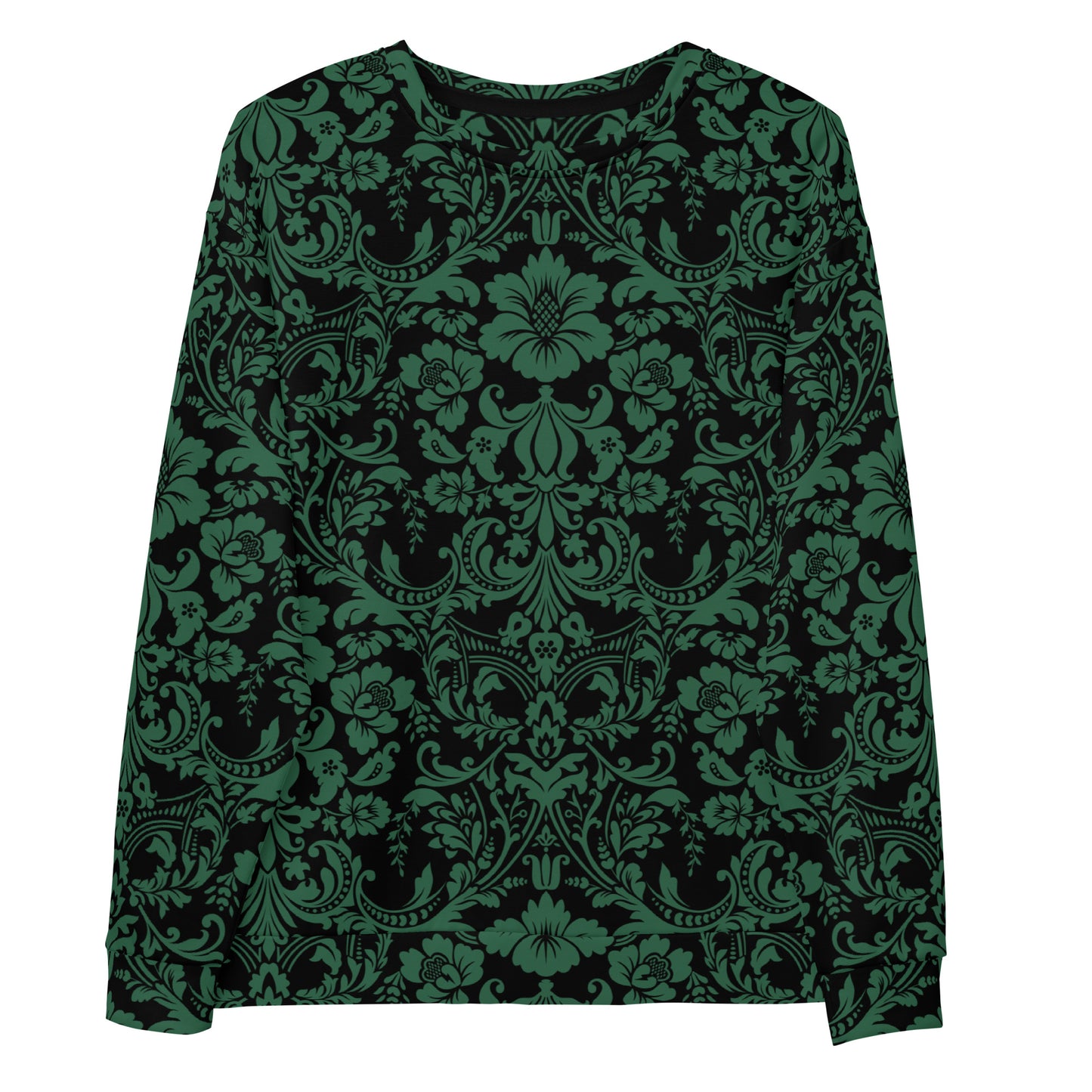 ETHEREAL EMERALD DAMASK CUSTOM SWEATER