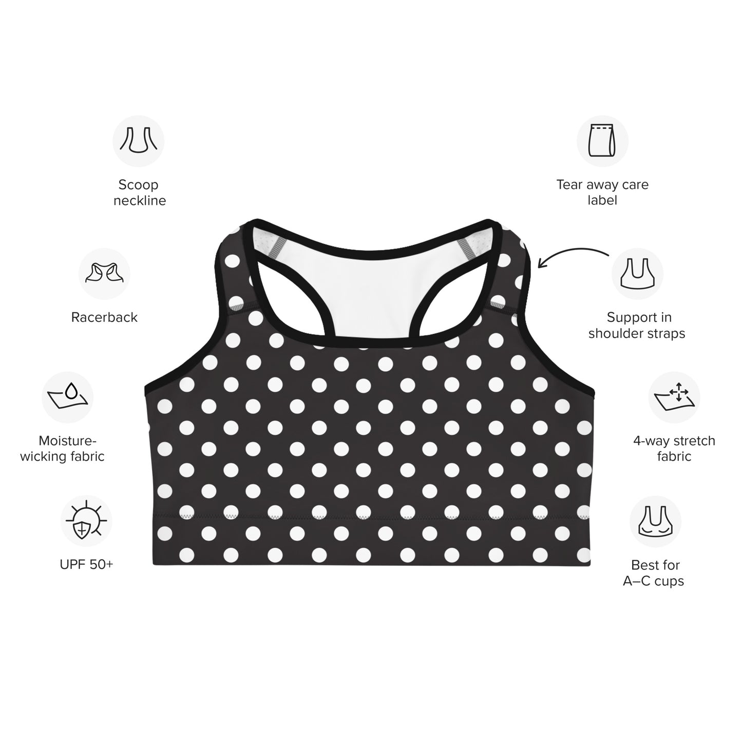 DITSY DOT CUSTOM ALT BRA TOP