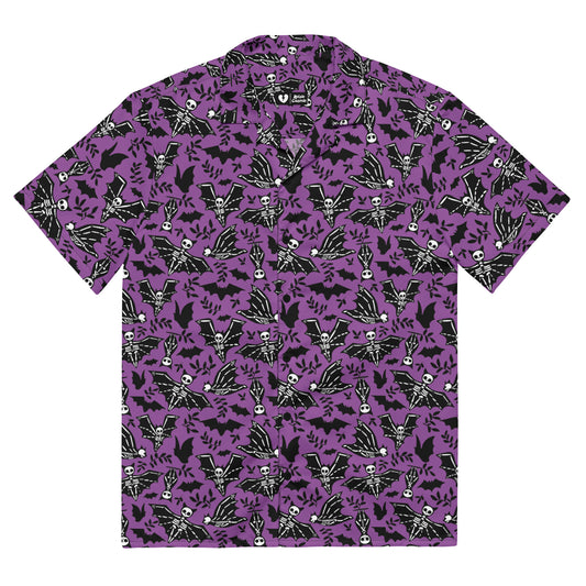 X KELSIE COSMIC SKELLY BAT CUSTOM SHIRT - PURPS