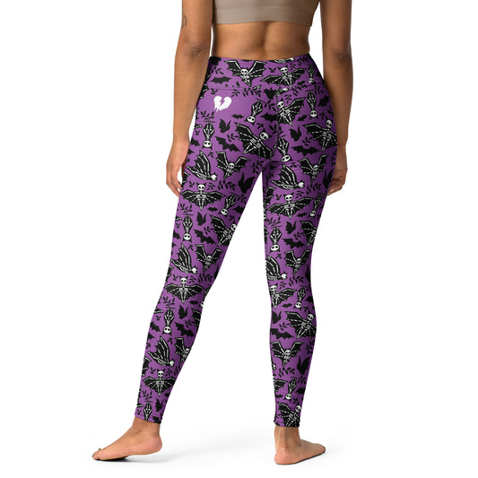 X KELSIE COSMIC SKELLY BAT CUSTOM LEGGINGS - PURPS