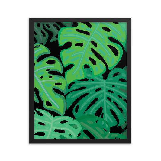 X KELSIE COSMIC MONSTERA FRAMED POSTER 16 X 20