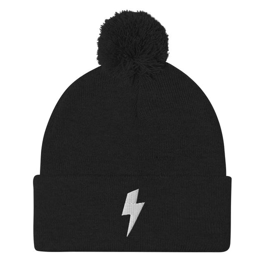 BOLT CUSTOM POM-POM BEANIE - BLACK