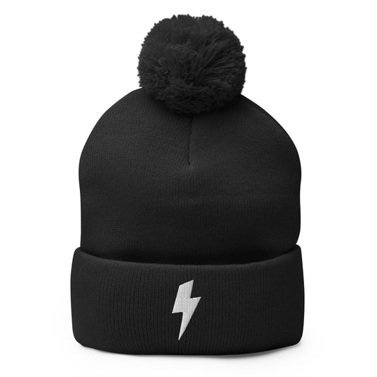 BOLT CUSTOM POM-POM BEANIE - BLACK