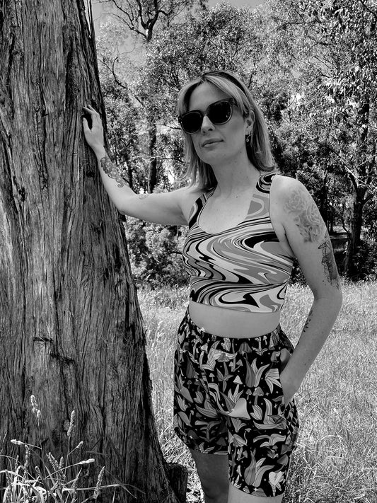 MARBLE CAKE CUSTOM LONGLINE ALT BRA TOP