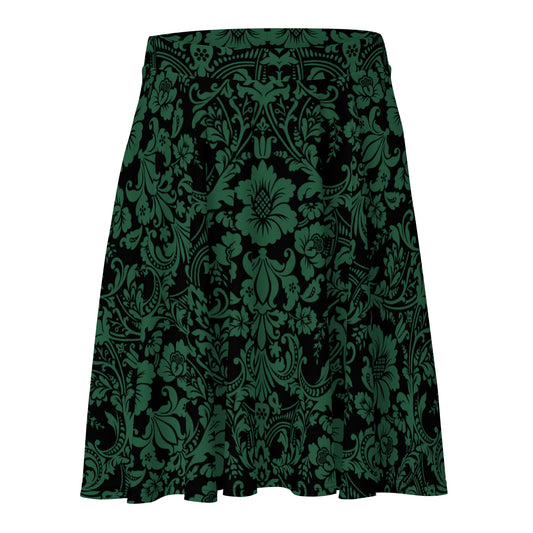 ETHEREAL EMERALD DAMASK CUSTOM SKATER SKIRT