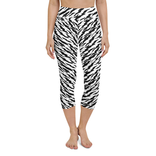 WHITE TIGER LIGHTNING CUSTOM CAPRI LEGGINGS