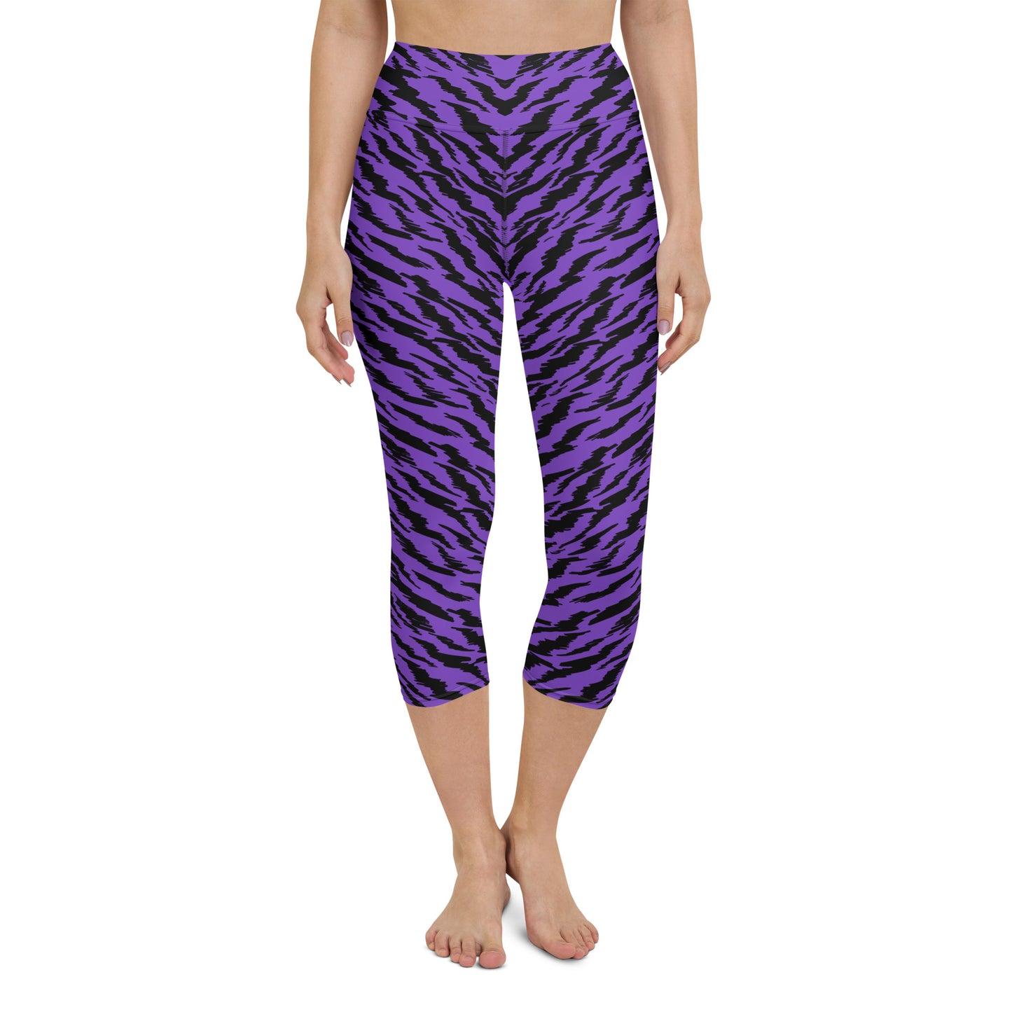 PURPLE TIGER-LIGHTNING CUSTOM CAPRI LEGGINGS