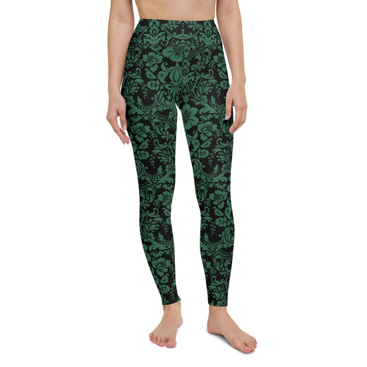 ETHEREAL EMERALD DAMASK CUSTOM LEGGINGS