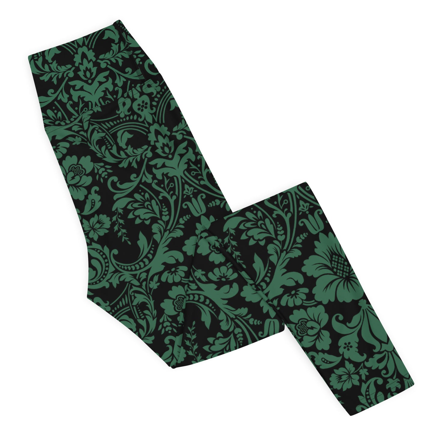 ETHEREAL EMERALD DAMASK CUSTOM LEGGINGS