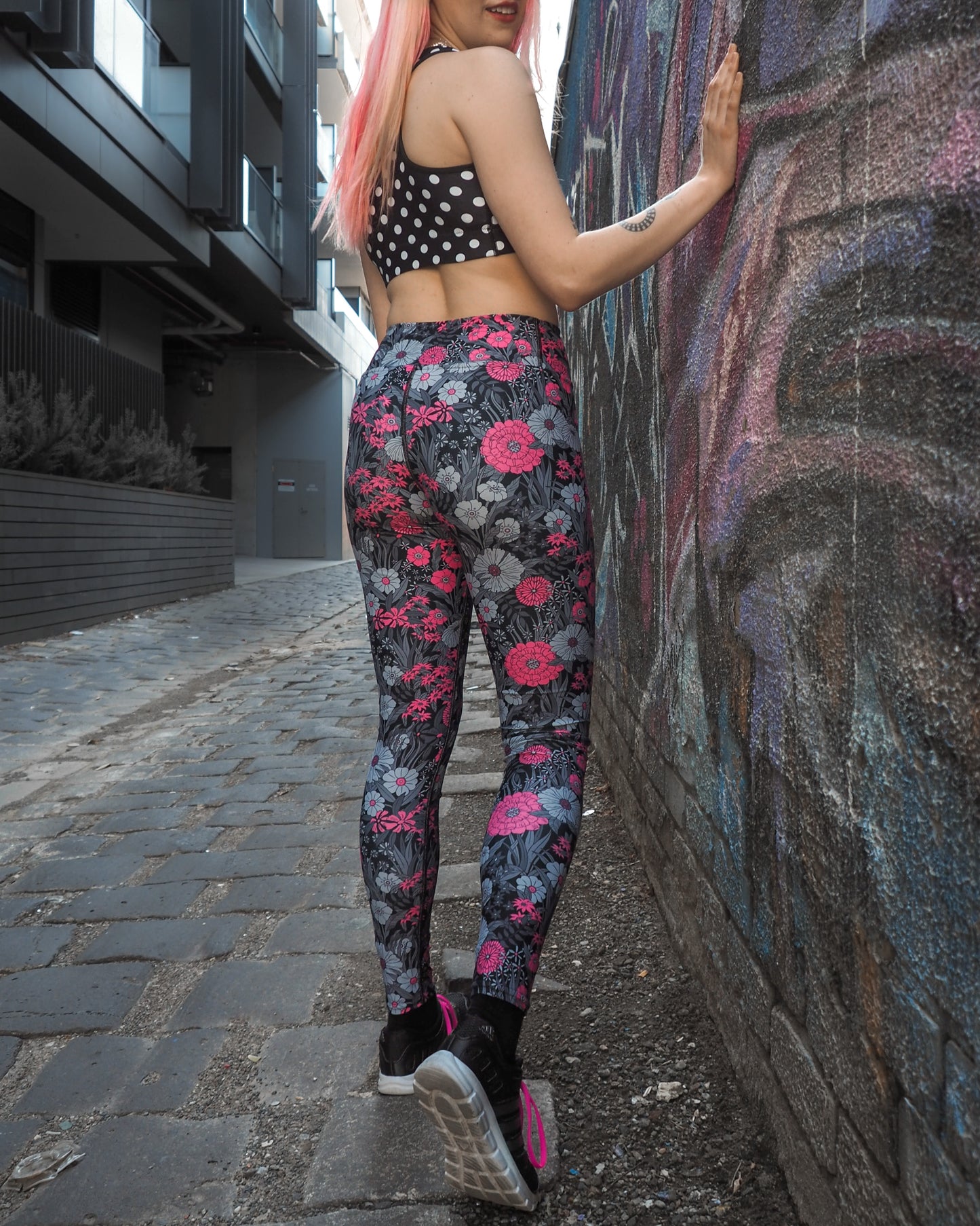 PRETTY POP VINTAGE GARDEN CUSTOM LEGGINGS