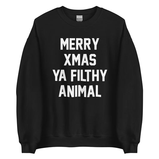 MERRY XMAS YA FILTHY ANIMAL CUSTOM SWEATER