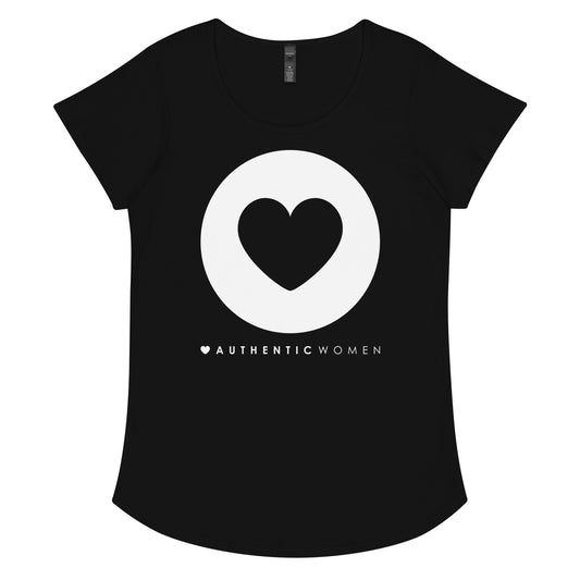 SISTER BIZ AUTHENTIC WOMEN SCOOP FITTED TEE - BLACK